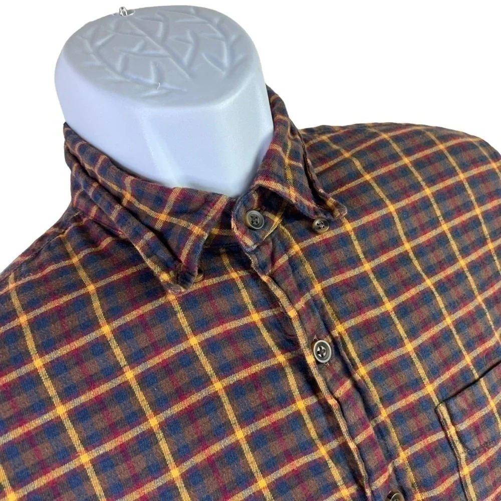 J.Crew Men’s Casual Shirt Button Down Plaid Brown Size S